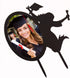 Congrats Grad 2025 Cake Toppers - Black Acrylic Photo Frame Cake Topper for Class of 2025 Graduate Party Supplies
