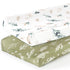 GRSSDER Stretch Ultra Soft Jersey Knit Changing Pad Cover Set, 2 Pack, Fit 32"/34" x 16" Pads, Stylish Watercolor Flora