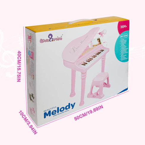 Love&Mini 31 Keys Pink Piano Keyboard Toys for Girls, with Microphone and Stool, Toddler Music Gifts for Ages 1-5