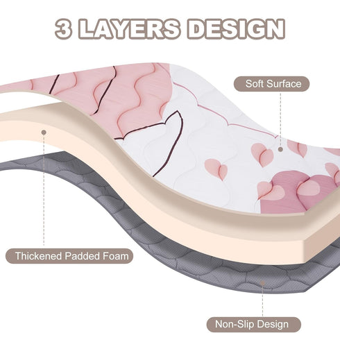 50'' 50'', Baby Play Mat for Floor x Thicken Soft Padding Playmats for Playpen, Non Slip Baby Crawling Mat Foldable