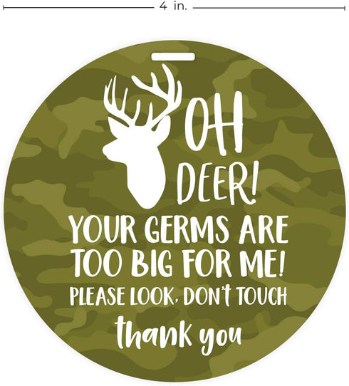 Camouflage Deer Stop No Touching Baby Car Seat Sign, Country Boy Stroller Tag, Camo Car Seat Accessory
