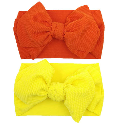 KIDOCHEESE Big Bows Headbands, Nylon Oversized Hair Accessories for Newborns, Infants, Toddlers, Kids