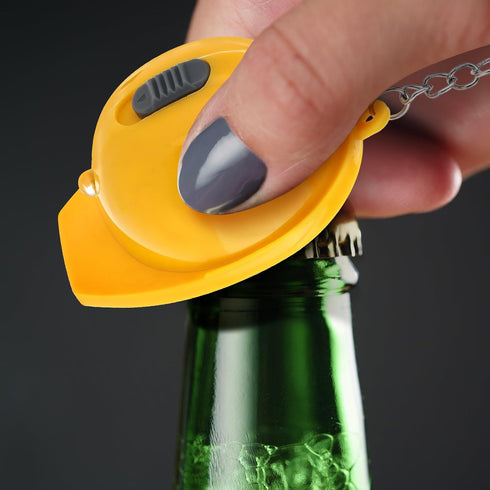 Bonuci Construction Party Favors Mini Flashlight Keychain, Miniature Construction Helmet Flashlight for Man Birthday
