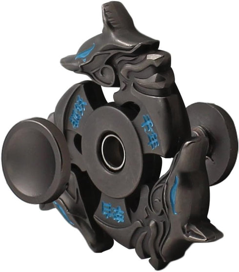 Fidget Spinner Metal Hand Spinner EDC Toy - Ultra Durable High Speed Anxiety Relief, Black Fox