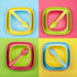 Bamboo Kids Plates, 4 Pack Set, Stackable Bamboo Dinnerware for Kids, Dishwasher Safe