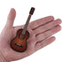 Dselvgvu 5.12"x1.86"x0.68") Wooden Miniature Guitar with Stand and Case Mini Musical Instrument Classic Guitar Replica
