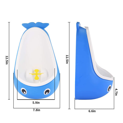 DEEZOMO Whale Potty Training Urinal for Boys with Funny Aiming Target , Toddler Boy Toilet Pee Trainer - Blue