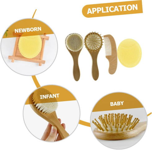 Set Gentle Silicone Bath Brush & Comb for Newborn Hair Care