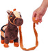 Smalody Plush Interactive Toy, Animated Walking Pony Electronic Pet Horse with Leash Pony Robot Plush Stuffed Animal