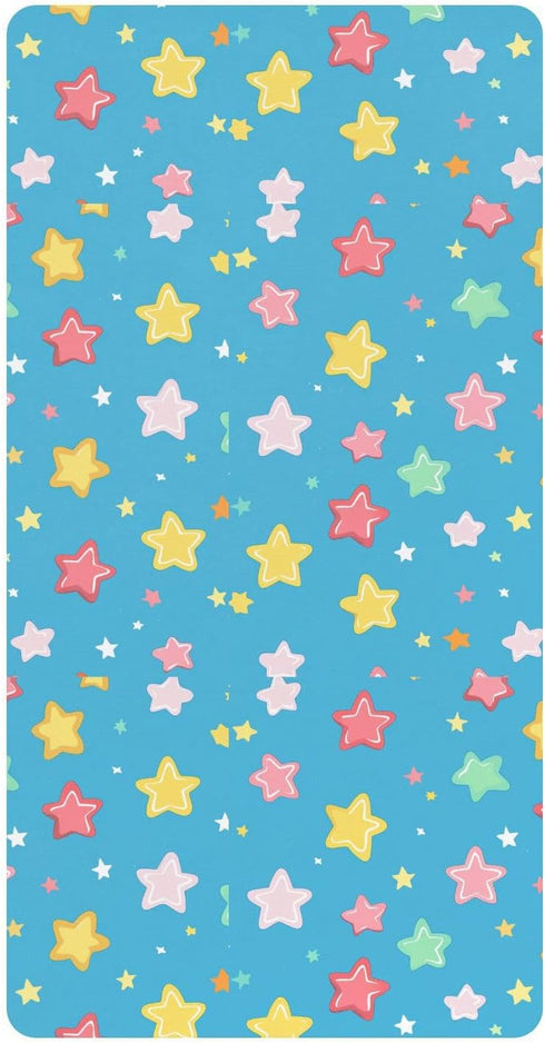 miaozhen Cotton Baby Crib Sheets Soft Star Colorful Crib Mattress Sheet for Nursery
