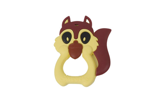 Sweetie TR032 Teether Teething Squirrel Toys Silicone for Babies (Yellow)