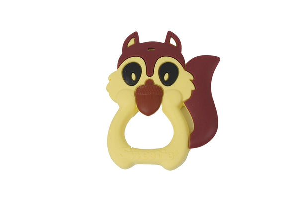 Sweetie TR032 Teether Teething Squirrel Toys Silicone for Babies (Yellow)