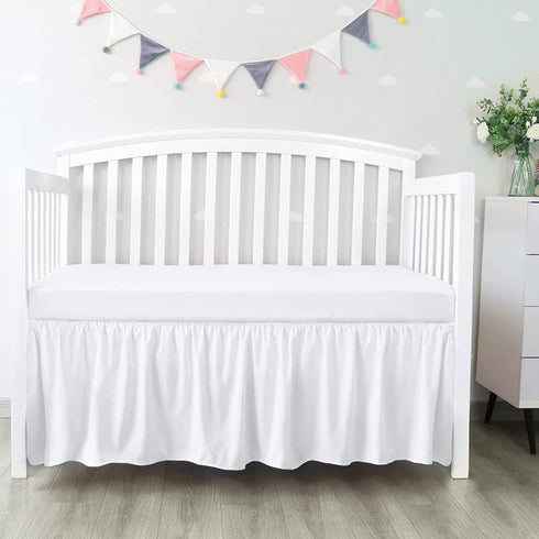 Love2Sleep Dust Ruffle Crib Skirt, 100% Egyptian Cotton 800 Thread Count, Mini Crib