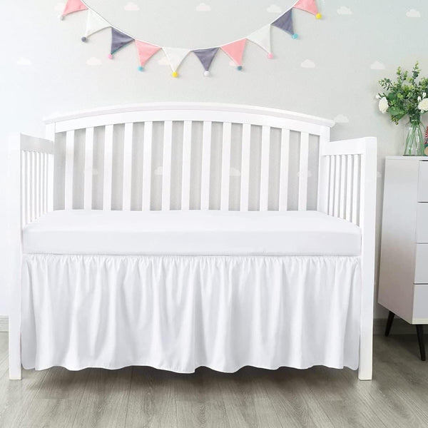 Love2Sleep Dust Ruffle Crib Skirt, 100% Egyptian Cotton 800 Thread Count, Mini Crib