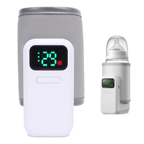 MOTOULAX Portable Bottle Warmer with Sleeve Rechargeable Constant Temperature Heating Baby Milk Warmer for Outdoor