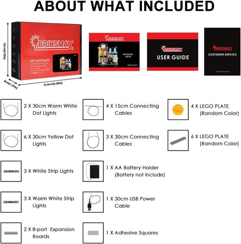 Briksmax LED Lighting Kit for Creator Bookshop - Compatible with Lego 10270 Building Blocks Model