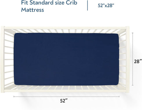 Magik & Kover 2 Pack, 52" 28" Waterproof Crib Sheets for Boys Fitted Baby Crib Sheet Neutral x for Standard Crib