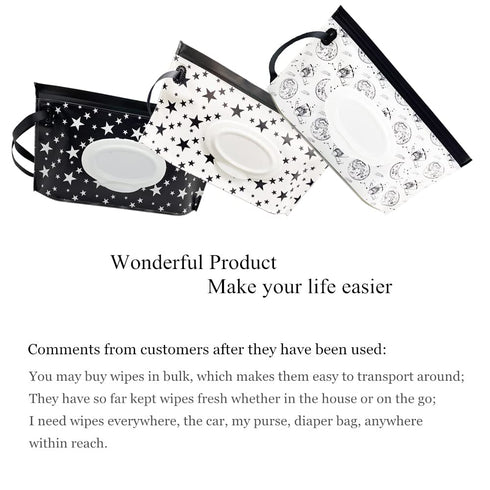 Portable Refillable Wet Wipe Pouch, Reusable Travel Wipes Holder & Case, Lightweight Flushable Diaper Wipes Container