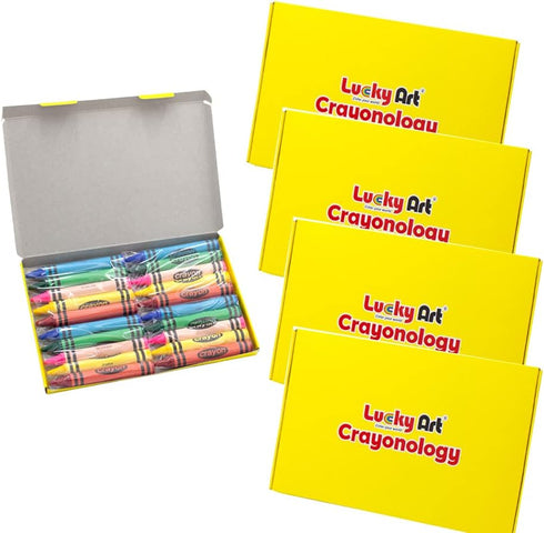 20 Sets 5 Packs (100 count) Packs Lucky Art of Jumbo Size Crayons - Mini Crayon Non-Toxic; Crayons in bulk for Kids