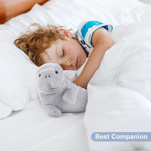 SuzziPals Heatable & Coolable Manatee Plush, Microwavable Stuffed Animal Heating Pad for Soothing & Relaxation