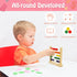 Wooden Abacus for Kids Math - 50 Beads Counting Toy, Multi-Color Counters for Preschool Learning & Development
