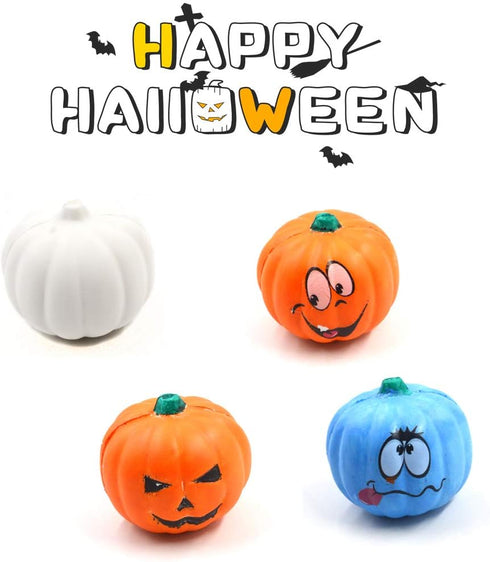 Paint Your Own Squishy Pumpkin, 6 Pack - Slow Rising with Decorating Stickers for Kids Crafts Halloween Thanksgiving