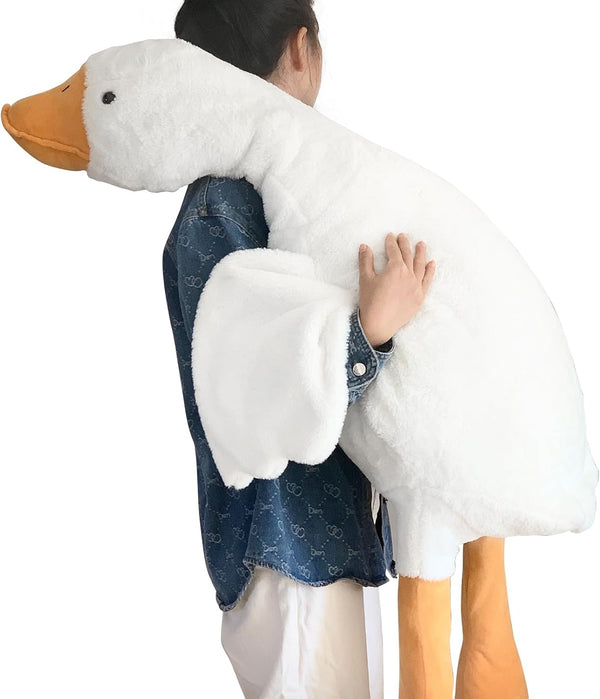Haengbuk-Goose Giant Stuffed Animal, 51.2in/130cm Soft White Swan Plush Hugging Pillow, Gift for Kids, Friends, Family