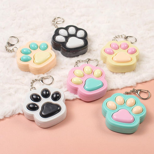 12 Zioyihan Pcs Cat Paw Fidget Toys Fidget Keychain, Mini Clicker Sensory Toy Anxiety and Stress Relief for Adults