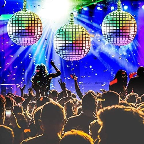 Gejoy 20 Pcs Large 22 Inch Disco Ball Balloons, 4D Round Laser Foil Metallic Mirror for 70s 80s Party Decorations