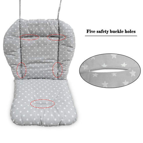 Twoworld Large Thickening Baby High Chair Cushion Liner Mat Pad Cover, Breathable Fashion Gray