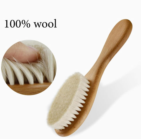 ZYMECH 3pcs Set Personalized Wooden Baby with Name Hair Brush and Comb Bristles Baby Hair Brush and Comb for Newborn