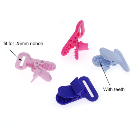 20pcs Plastic Pacifier Clips Holders for Baby Blankets, Dummy, Teething Toys | Fit for 25mm Ribbon