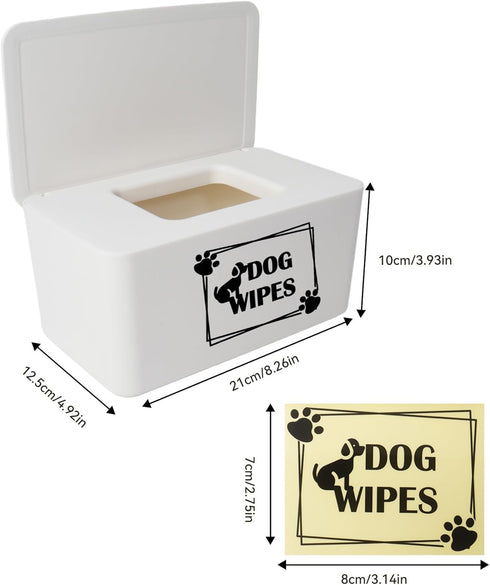 Klmnop 8.3L 4.9W 3.9H inch Dog Wipes Dispenser for Paw & Butt Cleaning, x x Wipe Holder with Lid, Refillable