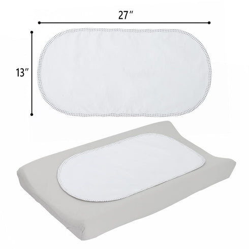 TILLYOU 6 Pack Waterproof Changing Pad Liners, 100% Cotton Reusable Cloth Diaper Liners, White