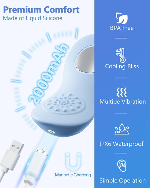 3 5 2-in-1 Lactation Massager for Breast Fever, Cooling + Vibration Modes, BPA-Free Cold Compress Breast Massager