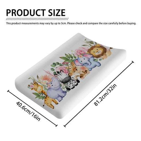 Changing Pad Covers Jungle Safari Animals Tropical Leaves Flowers Unisex Diaper Change Table Sheets for Boys Girls Ultra Soft Breathable Stretchy Snug Fitted Baby Diaper Changing Cover 32''x16''