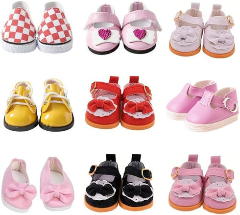 TOYYSB 6 14.5 Inch 100% Pairs Doll Shoes Fits Doll American Wellie Wishers Dolls Get Boots Doll Accessories