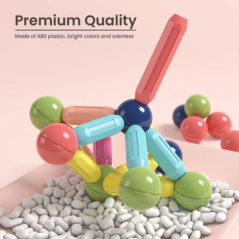 BAKAM Magnetic Building Blocks for Kids Ages 4-8 - STEM Construction Toys (25PCS)