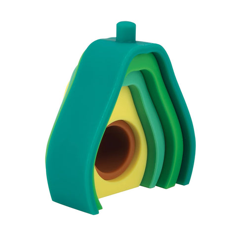 Nuby Soft Silicone Stackable Avocado Interactive Toy for Early Development, Suitable for 12+ Months