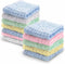 PRIMEGA 6 Layers of Cotton Gauze Seersucker 12pcs Blue x 4 + White