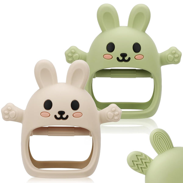CAHILON Easter 2 Pack Baby Teething Toys for 3-6 6-12 Months, Soft Silicone