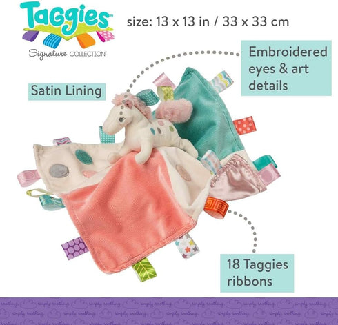 Mary Meyer Taggies Soothing Sensory Stuffed Animal Security Blanket, Painted Pony - 13 x 13-Inches
