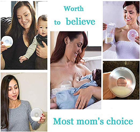 (2 Pack) Breast Shells, Milk Saver, Nursing Cups, Nursing Moms to Ease Nipple Pain, BPA-Free and Reusable, Collect