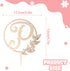 LINGTEER Personalized Wooden Cake Topper, Initial Letter P, Perfect for Birthday, Rustic Wedding, Anniversary Party