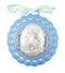Moulded Acrylic Blue Crib Medal with Guardian Angel for Baby Boy Nursery Decor, 3 1/2 Inch