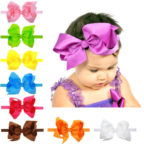 Baby Girls Infant Headbands with Kids Hair Bows (16) - Black, L-3.5" W-2.7 Inch