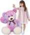 Tezituor 40in Giant Teddy Bear, Big Stuffed Animal Plush, Rainbow Purple Soft Gifts for Baby Shower, Birthday