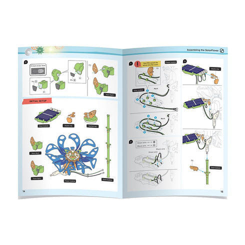 8+, Thames & Kosmos SolarFlower Sapphire Swirl STEM Kit | Build a Motorized Solar-Powered Flower with Spinning