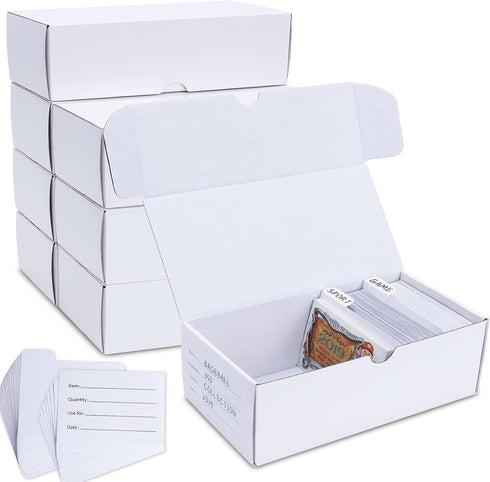8-Pack Trading-Card Storage Box • 400 Count Corrugated Cardboard with Dividers & Labels for TCG/Magic/Mtg Collection,