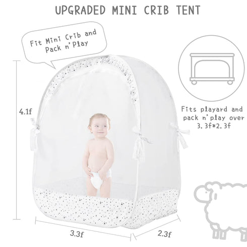 L RUNNZER Pack Pack Baby N Play Tent, and Play Canopy to Keep Baby in, Portable Crib Net for Playards, Mini Crib Tent